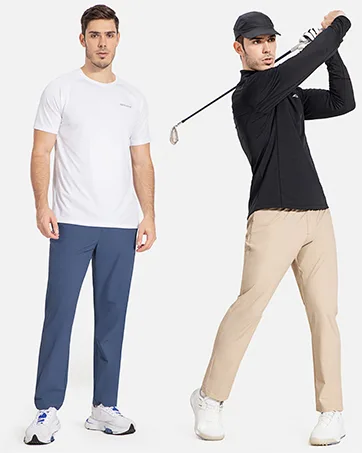 BALEAF Men's Running Pants Elastic Waist Lightweight Jogging Stretch Golf Workout Pants with Zipper Pockets Khaki Large - product information 10
