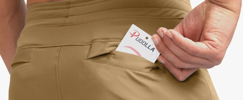 Pudolla Men's Golf Pants Stretch Sweatpants with Zipper Pockets Slim Fit Work Casual Joggers Pants for Men Black Medium - golf joggers with pockets