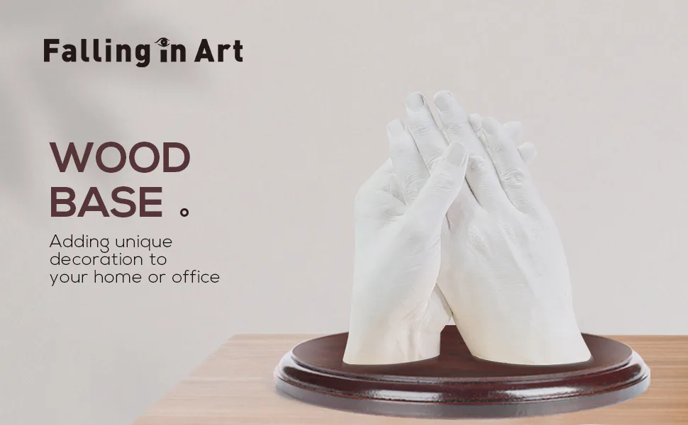 Falling in Art Wood Round Base-Hand Casting Structure Base, DIY Crafts, Keepsake Display, Art Exhibition, Home Decoration, 6'' - Wood Base