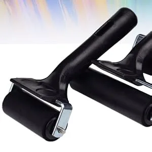 Yesland 4 Pcs Brayer Roller, Black Rubber Roller for Printmaking Wallpapers Stamping Gluing Application - 3-7/8 & 2-3/8 Inches - Brayer Roller
