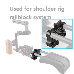 CAMVATE 15mm Rod Offset Raiser Clamp for Shoulder Rig Railblock System (Black Thumbscrew) - 1690 - C1690-4