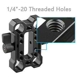 CAMVATE 15mm Rod Offset Raiser Clamp for Shoulder Rig Railblock System (Black Thumbscrew) - 1690 - C1690-5