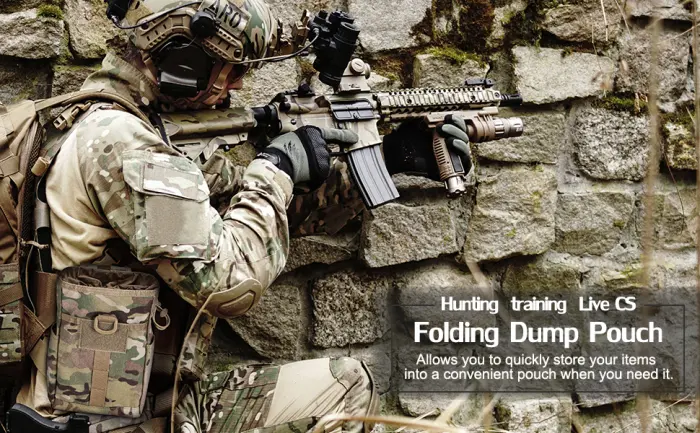 EXCELLENT ELITE SPANKER Molle Dump Pouch Drawstring Magazine Utility Pouch Folding Dump Pouch Waist Bag Black - product information 2