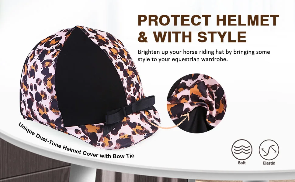 Harrison Howard Elasticity Horse Riding Hat Cover Equestrian Riding Helmet Cover Cerise Pink/Black - silk shine