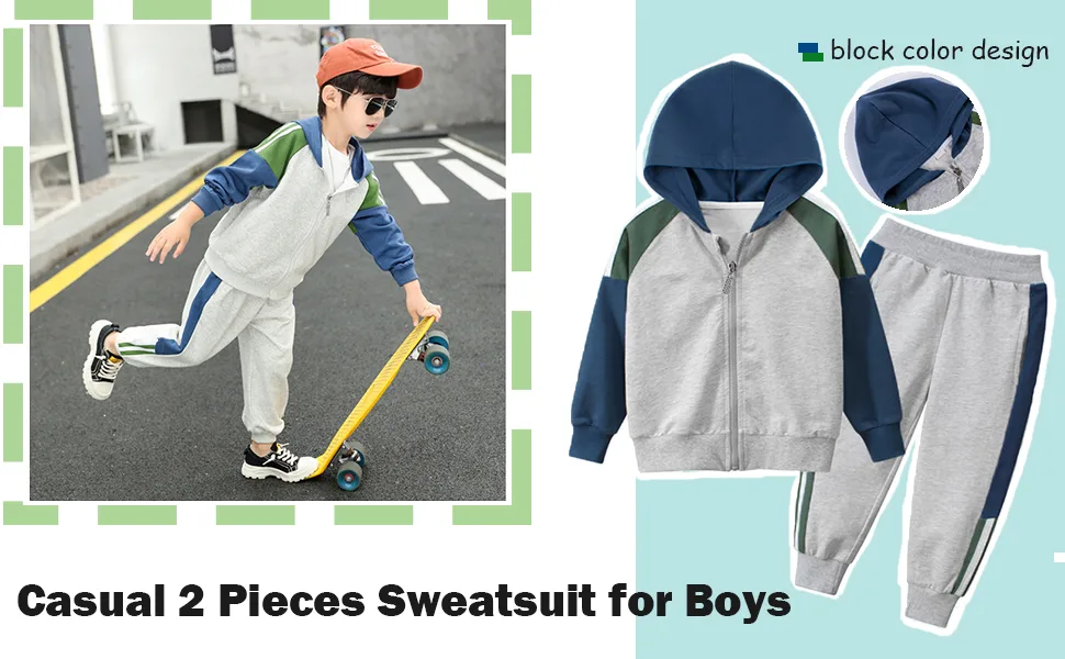 Mallimoda Boys Athletic 2 Pieces Sweatshirts Stripe Printed Cotton Clothing Set 4-5T Style 2 Pink - boys spring fall 2 pieces sweatsuit set