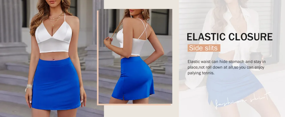 Ekouaer Women's Active Performance Skort Lightweight Skirt for Running Tennis Golf Workout Sports A-black Large - Mini Summer Workout Running Short