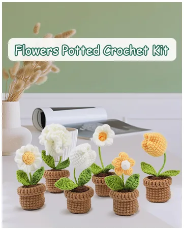 Yizzvb Crochet Kit for Beginners, 6 Pcs Flowers Knitting Kit for Beginners Adults, Kids Knitting Starter Kit with Step-by-Step Instructions and Video Tutorials, Easy Crochet Kit for Beginners orange - Crochet Kit
