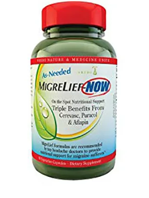 MigreLief-Now - Fast Acting Formula, As-Needed Nutritional Support for Migraine and Headache Sufferers - 60 Vegetarian Capsules - Now Fast-Acting, migraine headache magnesium citrate b vitamins relief riboflavin supplement