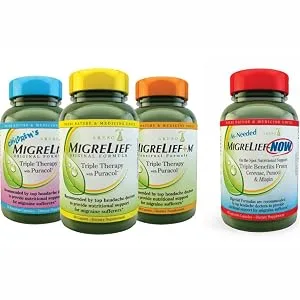 MigreLief-Now - Fast Acting Formula, As-Needed Nutritional Support for Migraine and Headache Sufferers - 60 Vegetarian Capsules - Now Fast-Acting, migraine headache magnesium citrate b vitamins relief riboflavin supplement