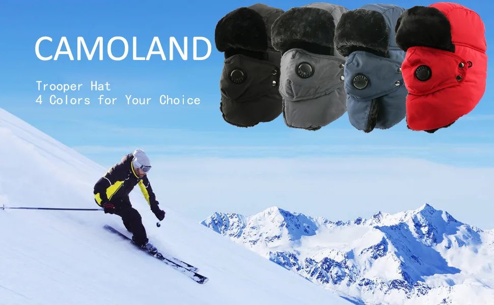 Trooper Trapper Hat w/Face Mask Windproof Water Resistant Winter Russian Hat Navy - trooper hat for men