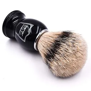 Parker Safety Razors 100% Silvertip Badger Bristle Shave Brush  Brush Stand Included (Black Handle) - Parker Safety Razor