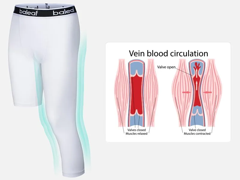 BALEAF 3/4 Youth Boys Compression Leggings Athletic Training Capris Tights Pants Kids Basketball Football Base Layer Medium Black: 3/4 Long Left & Short Half Right - dbb004