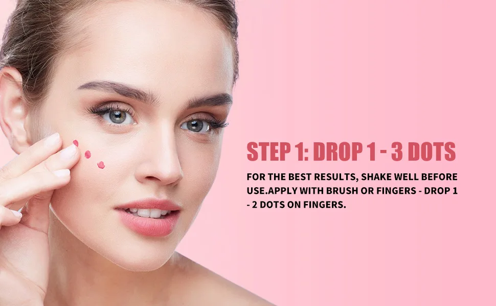 KIMUSE Soft Cream Blush Makeup, Liquid Blush for Cheeks, Weightless, Long-Wearing, Smudge Proof, Natural-Looking, Dewy Finish Mystery-Cool Pink - Drop 1 - 3 dots