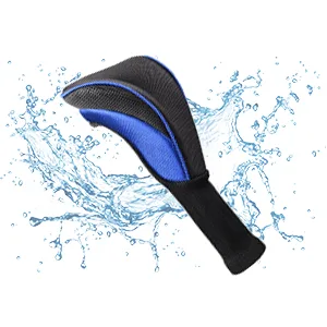 Scott Edward Golf Club Head Covers for Fairway Woods Driver Hybrids, 3Pcs Long Neck Mesh Golf Club Headcovers Set with Interchangeable No. Tags blue - waterproof