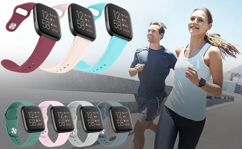 AK Silicone Bands Compatible with Fitbit Versa 2 / Fitbit Versa/Versa Lite/Versa SE Bands for Women Men, Classic Soft Straps Replacement Sport Wristbands for Fitbit Versa 2 Smart Watch (Sand Pink) - fitbit versa 2 bands