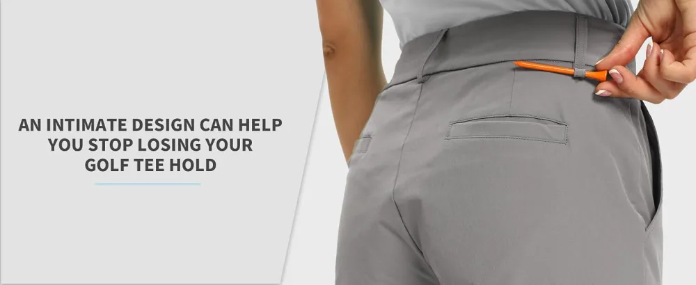 Hiverlay Womens pro Golf Pants Quick Dry Slim Lightweight Work Pants with Straight Ankle Also for Hiking or Casual Ladies Light Khaki Medium - Golf Tee Loop