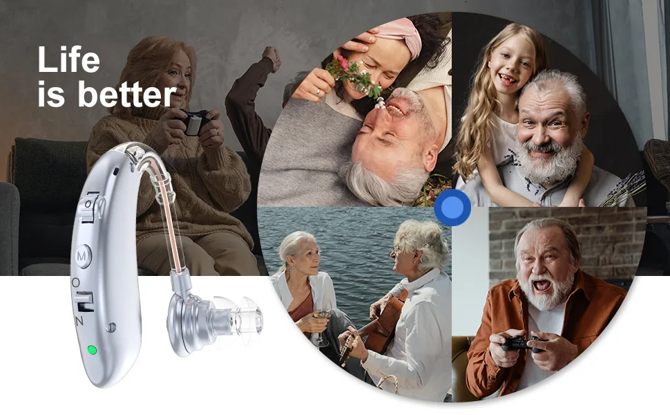 Hearing aids,Hearing Aids for Seniors, Rechargeable with Noise Cancelling,Digital Hearing Amplifier for Hearing Loss, Invisible Hearing Aid,Ear Sound Amplifier (2pc) - Hearing Amplifier