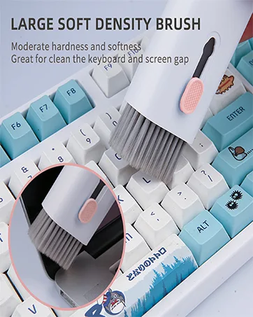 Gtinna 7 in 1 Computer Keyboard Cleaning Brush Set Earbuds Cleaning Pen Wireless Bluetooth Headset Charging Box Electronics Keyboard Cleaning Tools Cleaner Keycap Puller Kit (Pink) - product information 10