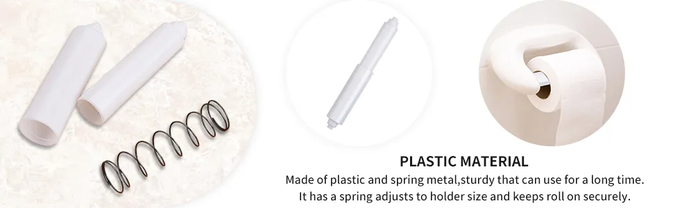 2 Pieces Toilet Paper Holder Roller Spindle Replacement Rod Plastic Spring Loaded (White) - product information 6