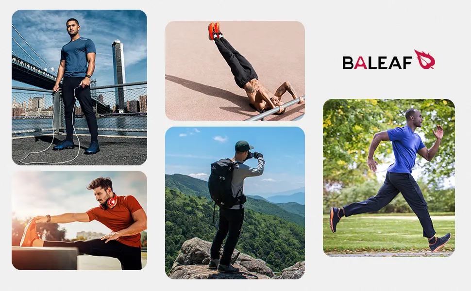 BALEAF Men's Joggers Pants Lightweight Running Workout Athletic Training Gym Quick Dry Tapered Jogger Zipper Pockets Navy Medium - occasions