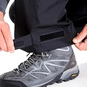 clothin Men's Waterproof Rain Pants Elastic Waist Drawstring Insulated Ski Pants with Zipper Pockets Medium/31" Inseam Black-1 - adjustable