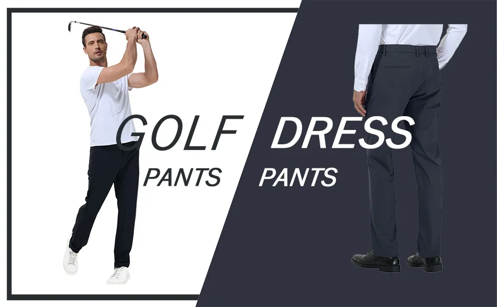 LUSHENUNI Men's Golf Pants Stretch Slim Fit Dress Pants Winter Lightweight Quick Dry Casual Work Pants with Pockets Grey 38 - product information 22