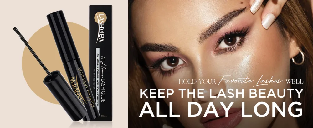 LASHVIEW Cluster Lash Glue, Super Strong Hold 72 Hours Long Lasting Eyelash Glue for Lash Cluster, Waterproof Lash Bond, Non-Irritating, Fast Drying Lash Glue - LASHVIEW lash glue