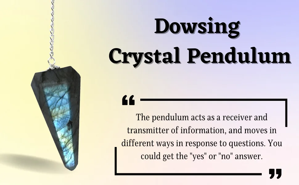 Amazing Gemstone Labradorite Crystal Pendulum for Divination - Dowsing Pendulum with Chakra Chain and Crystal Ball for Reiki Healing and Crystal Grid Meditation - crystal dowsing pendulum