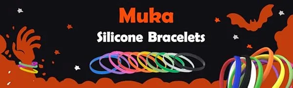 Muka 100 PCS Thin Silicone Bracelets, Elastic Rubber Wristband for Women Men Teen Blue 100 - product information 30