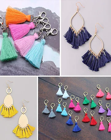 Wholesale Mini Tassel Charms Tiny Short Cotton Thread Tassels Bulk for Crafts and Jewelry Making (95-100PCS Cream White 0.98 inch - mini tassel
