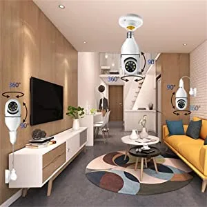 KOWVOWZ 360 Degree Security Cameras Wireless Outdoor, 2.4GHz & 5GHz WiFi Light Bulb Camera, 1080p Indoor for Home Camera System, Motion Detection, Two-Way Audio (2PCS) - cameras for home security
