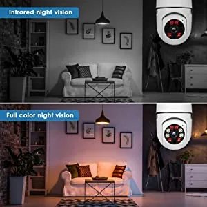KOWVOWZ 360 Degree Security Cameras Wireless Outdoor, 2.4GHz & 5GHz WiFi Light Bulb Camera, 1080p Indoor for Home Camera System, Motion Detection, Two-Way Audio (2PCS) - home security cameras