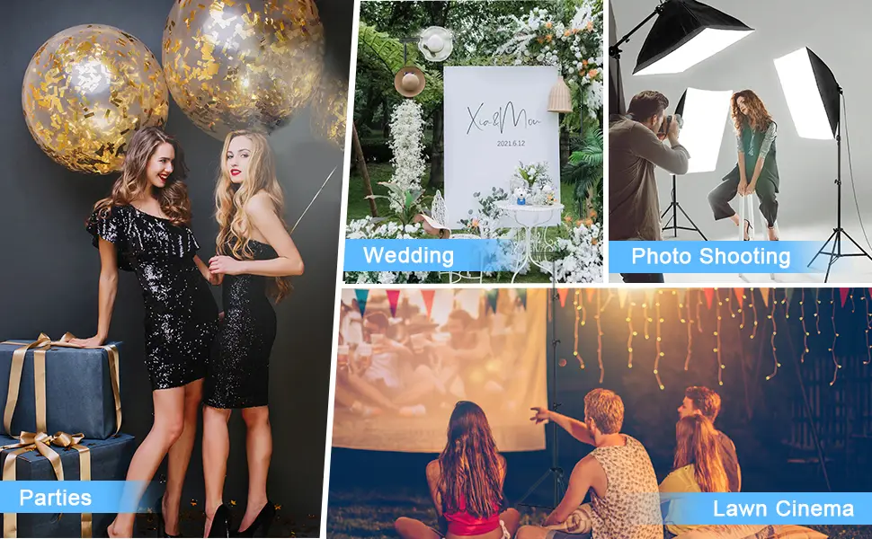 CPLIRIS Backdrop Stand, 8.5x10ft Ajustable Photo Backdrop Stand for Parties, Background Support System for Events with Spring Clamps, Backdrop Clips, Sandbag and Carry Bag 8.5x10ft V2 - Heavy Duty Backdrop Stand