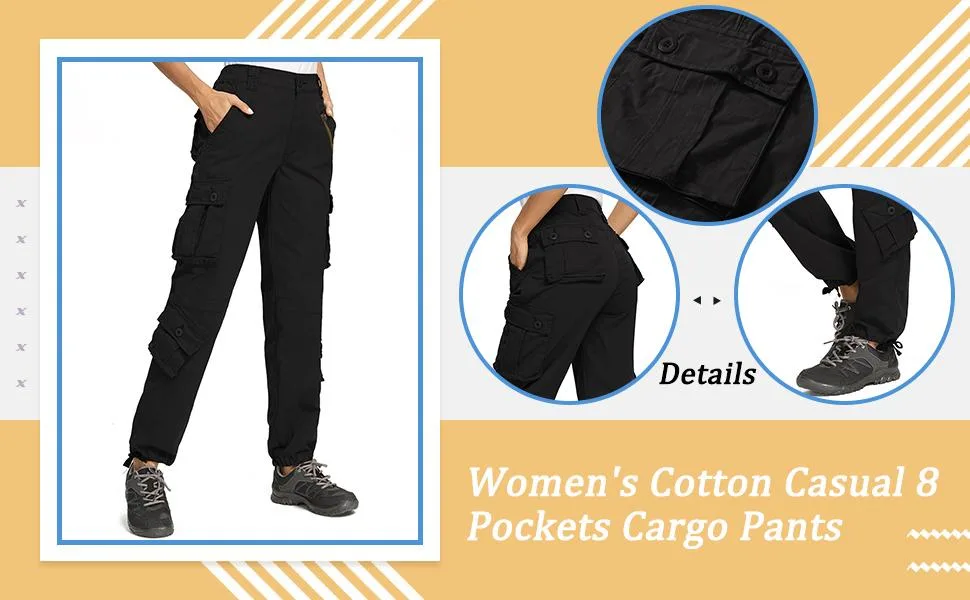Alfiudad Womens Cargo Pants with Pockets Casual Military Army Hiking Combat Tactical Work Pants Trousers Grey 8 - product information 5