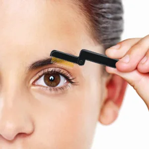 2PCS Folding Eyelash Comb,Eyebrow Comb Metal Teeth, Professional Tool for Define Lash & Brow (Black) - Eyebrow Comb