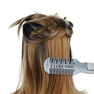 Facn Professional Hair Razor Comb Cutting Styling Thinning Texturizing Double Edge Shaper Razor + 10 Replacement Blades - Razor Comb