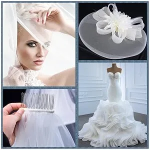 Abbaoww 15 Yards Stiff Horsehair Braid 4 Inch for Polyester Boning Sewing Wedding Dress Dance Formal Dress Skirt Hat Accessories, White White 4 Inch 15 Yard - Wedding