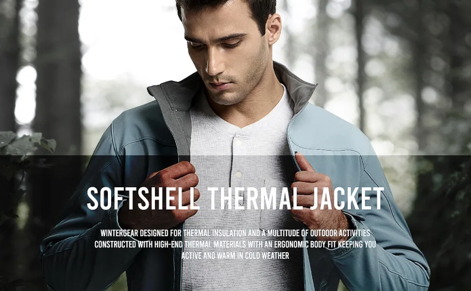 TSLA Men's Full-Zip Softshell Winter Jacket, Waterproof Fleece Lined Athletic Jacket, Outdoor Sport Windproof Jackets Active Dark Grey Medium - YKJ83
