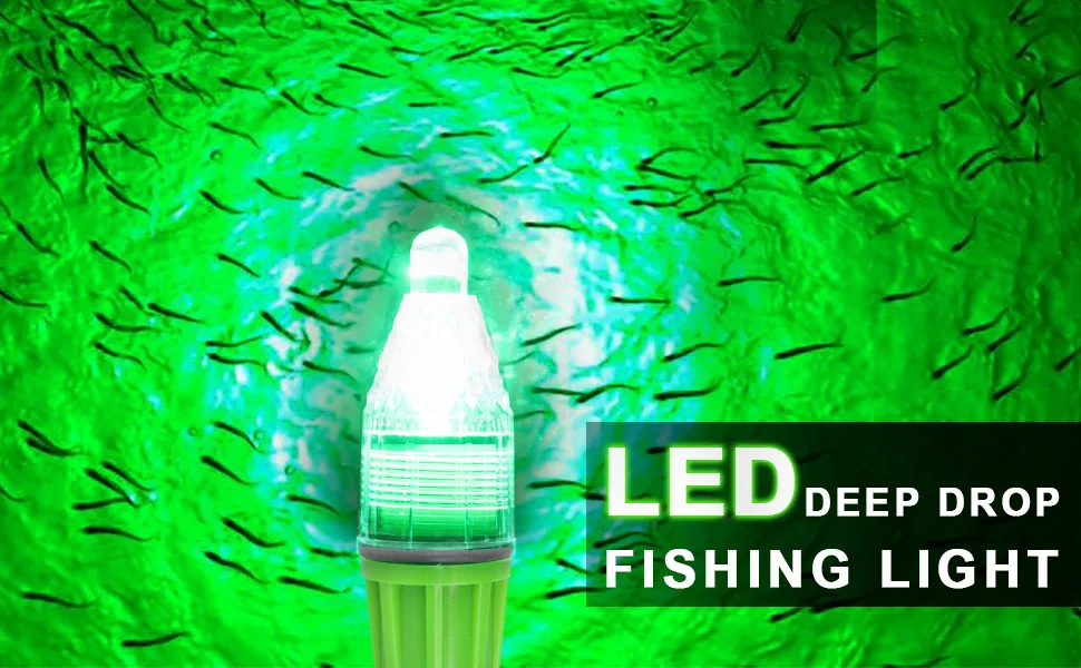 Underwater Fishing Light, Deep Drop LED Underwater Light Waterproof Fish Lamp Bass Lure Bait Attracting Light Green 3pcs-17cm - Underwater Fishing Light