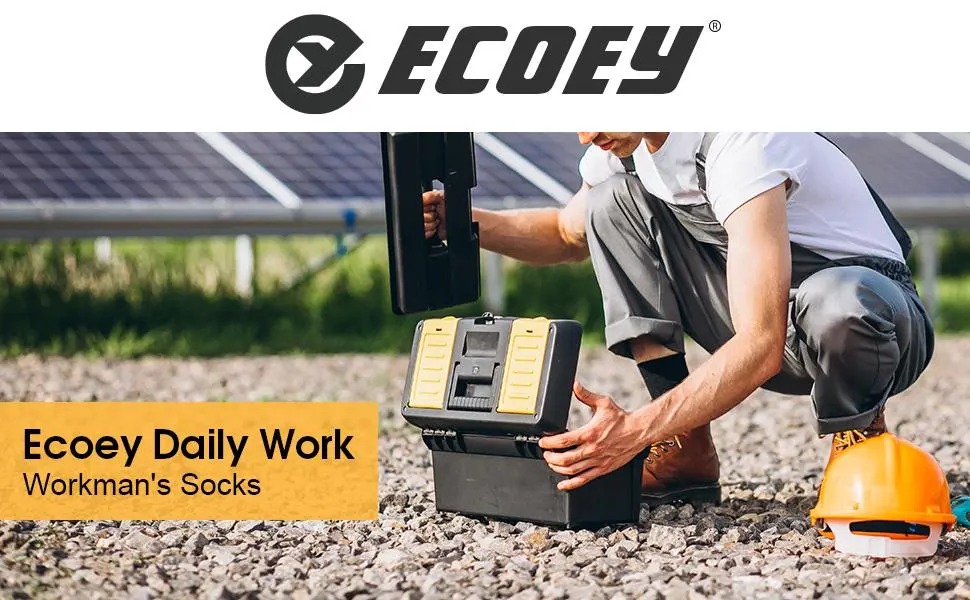 ECOEY Men's Work Boots Athletic Running Crew Socks, Dry-Tech Moisture Wicking Heavy Cushion 8 Pairs White 12-15 - Ecoey Daily Work boots steel toe moisture wicking hiking trekking sport outdoor socks