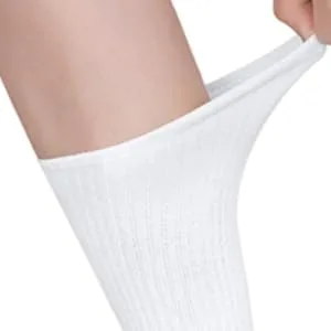 ECOEY Men's Work Boots Athletic Running Crew Socks, Dry-Tech Moisture Wicking Heavy Cushion 8 Pairs White 12-15 - elast
