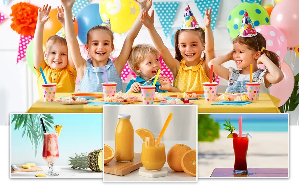 50 Pcs Jumbo Smoothie Straws,Disposable Plastic Colorful Boba Straws. - Smoothie Straws