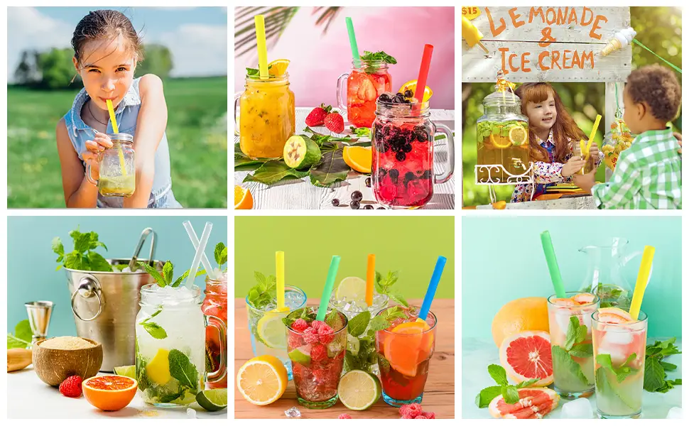 50 Pcs Jumbo Smoothie Straws,Disposable Plastic Colorful Boba Straws. - Smoothie Straws