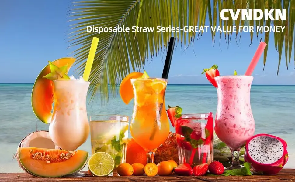 50 Pcs Jumbo Smoothie Straws,Disposable Plastic Colorful Boba Straws. - straws