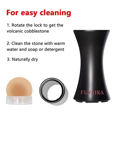 Oil Absorbing Volcanic Roller with a replaceable Volcanic Ball, reusable portable oil control roller, instant effect removes excess shine (White) - oil roller for face