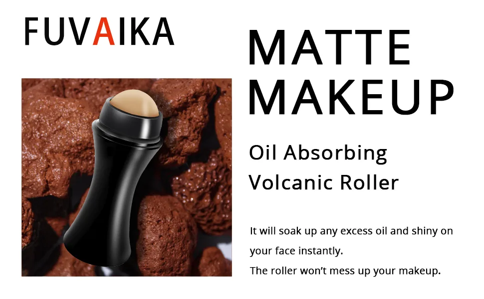 Oil Absorbing Volcanic Roller with a replaceable Volcanic Ball, reusable portable oil control roller, instant effect removes excess shine (White) - Volcanic Stone