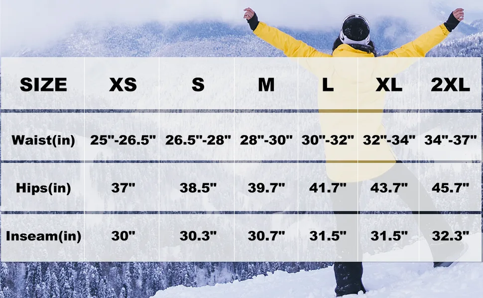 sherelie Women's Fleece Lined Hiking Cargo Pants Snow Ski Pants Softshell Water-Resistant Winter Outdoor Pants Medium Khaki - size chart