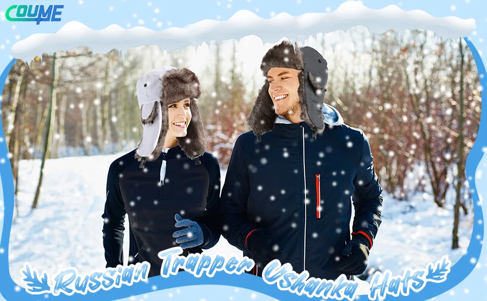3 Pieces Russian Trapper Ushanka Hats for Men Women Winter Bomber Eskimo Warm Windproof Hats with Ear Flaps Classic Style - product information 1