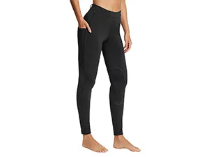BALEAF Womens Horse Riding Pants Silicone Knee-Patch Riding Breeches Equestrian Schooling Tights Zipper Pockets 01-brown Small - aab182