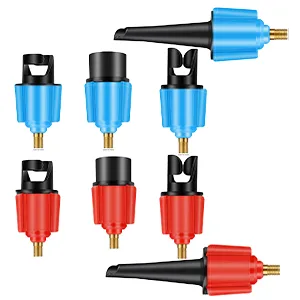 Inflatable SUP Pump Adaptor Air Pump Converter with 4 Standards Conventional Air Valve Attachment for Inflatable Boat, Stand Up Paddle Board,Kayak Dinghy, Inflatable Bed Blue - paddle board inflatable pump